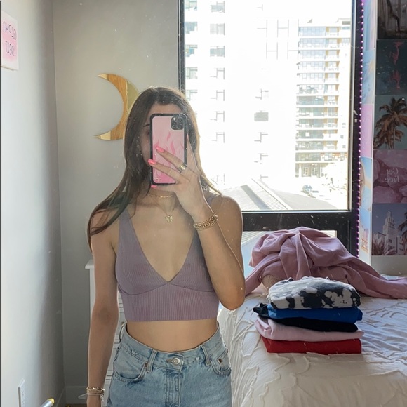 nia Tops - lavender crop top